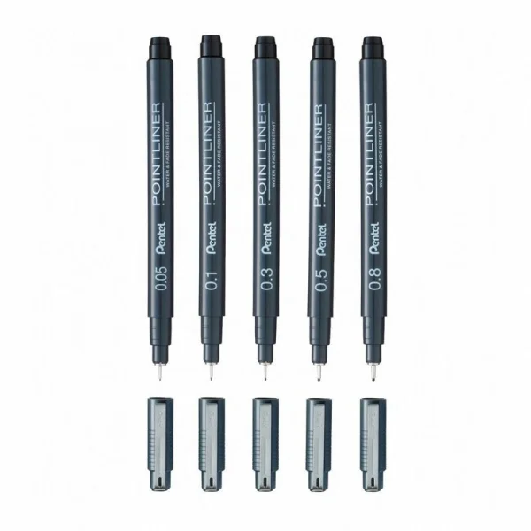 ZESTAW CIENKOPISÓW POINTLINER 5SZT PENTEL ARTS