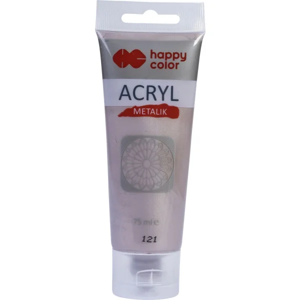 FARBA AKRYLOWA 75ML RÓŻOWE ZŁOTO METALIK 121 HAPPY COLOR
