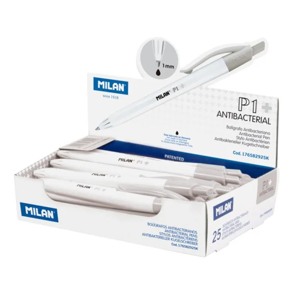 DŁUGOPIS AUTOMATYCZNY 1 MM P1 ANTIBACTERIAL MILAN CZARNY 8411574088745