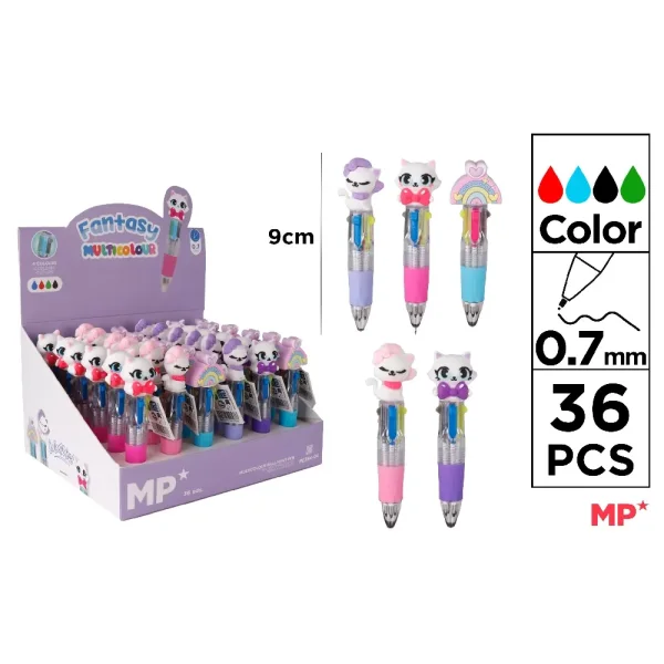 DŁUGOPIS MINI 4W1 0,7MM KOTKI & TĘCZA MAIN PAPER