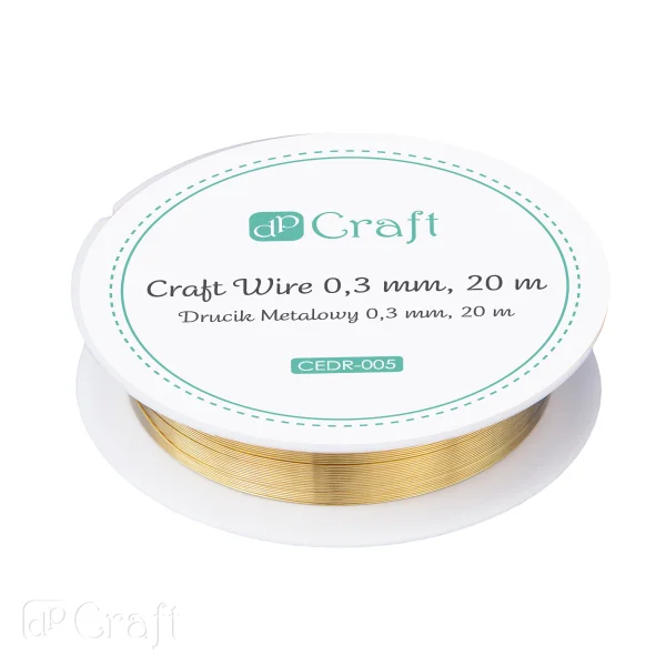 DRUCIK METALOWY 0,3MM X 20M CEDR-005 DP CRAFT ZŁOTY