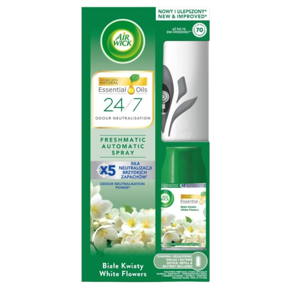 AIR WICK FRESHMATIC KOMPLET NESTED 250ML BIAŁE KWIATY