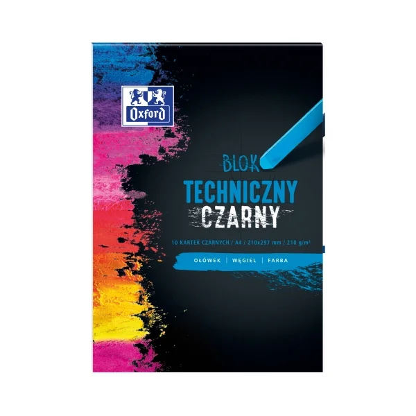 BLOK TECHNICZNY A3/10 CZARNY 225G OXFORD