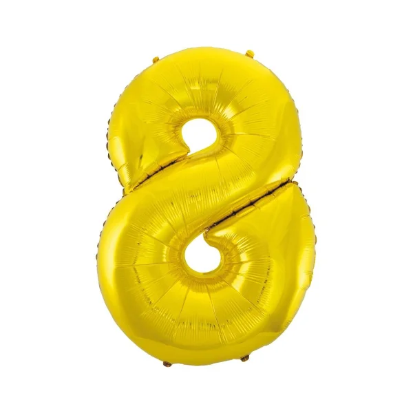 BALON FOLIOWY 92 CM B&C GODAN ZŁOTY CYFRA 8