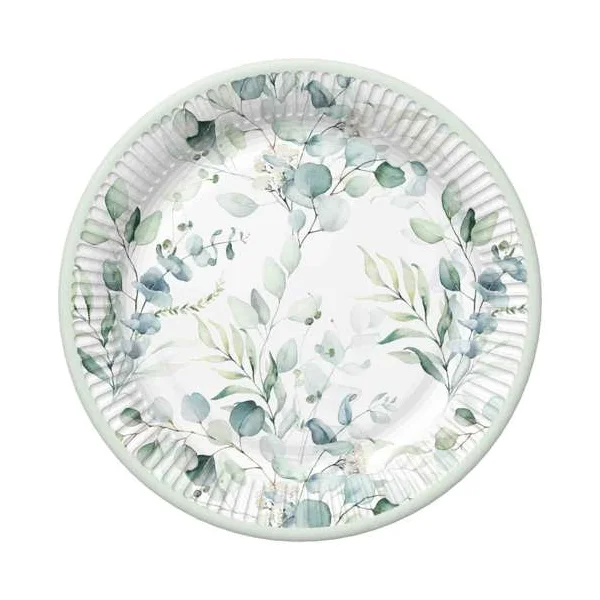 TALERZYK PAPIEROWY DAISY EUCALYPTUS 8SZT 18CM POL-MAK