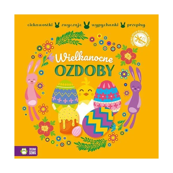 KSIĄŻECZKA WYPYCHANKI WIELKANOCNE OZDOBY ZIELONA SOWA