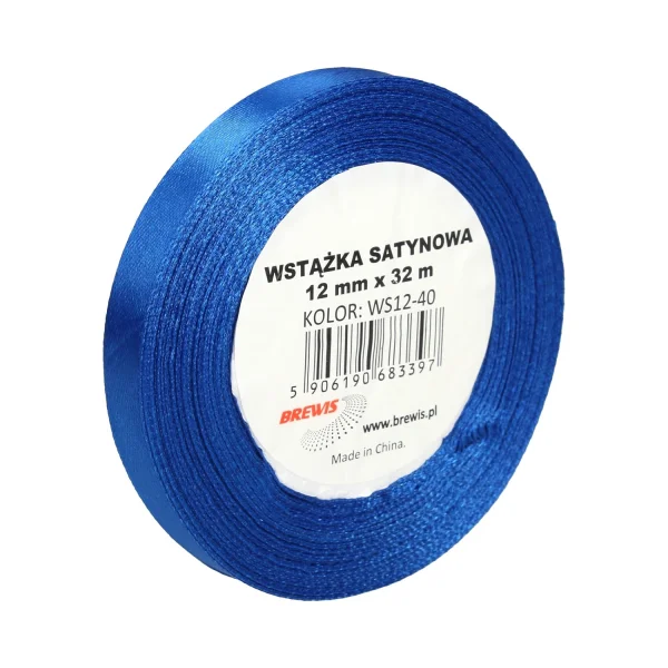 WSTĄŻKA SATYNOWA 12MM X 32M WS12-40 BREWIS GRANATOWY