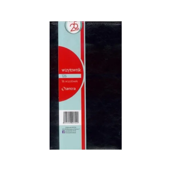 Wizytownik 96 trzyklatkowy 726 czarny ANTRA