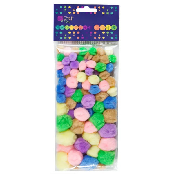 POMPONY AKRYLOWE MIX PASTEL 78 SZTUK KSPO-002 DP CRAFT 5907589912630