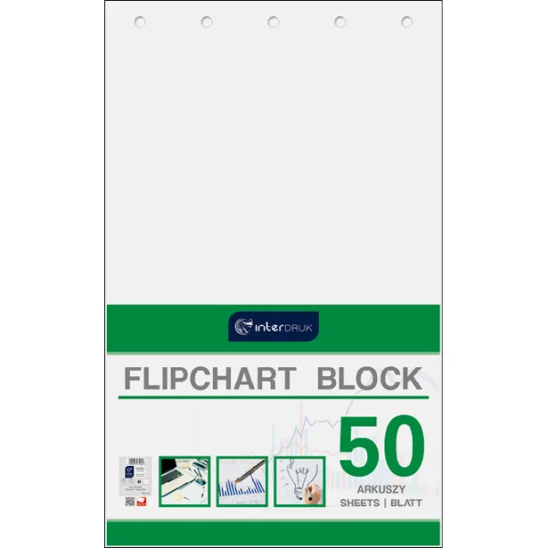BLOK DO FLIPCHARTÓW 100X64CM 50 GŁADKI INTERDRUK