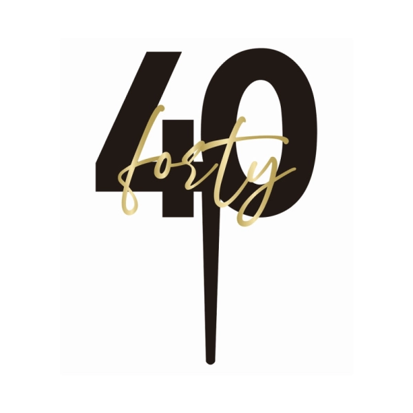 TOPPER NA TORT 40. URODZINY FORTY GODAN