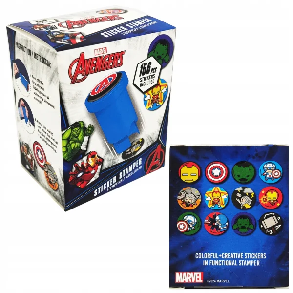 STEMPEL Z NAKLEJKAMI MIX 2 WZORÓW AVENGERS DISNEY CORE COOLPACK