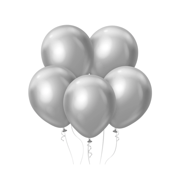 BALONY BEAUTY&CHARM, PLATYNOWE SREBRNE 12" 50 SZTUK GODAN
