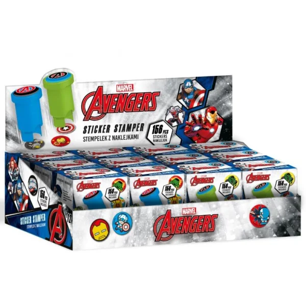 STEMPEL Z NAKLEJKAMI MIX 2 WZORÓW AVENGERS DISNEY CORE COOLPACK