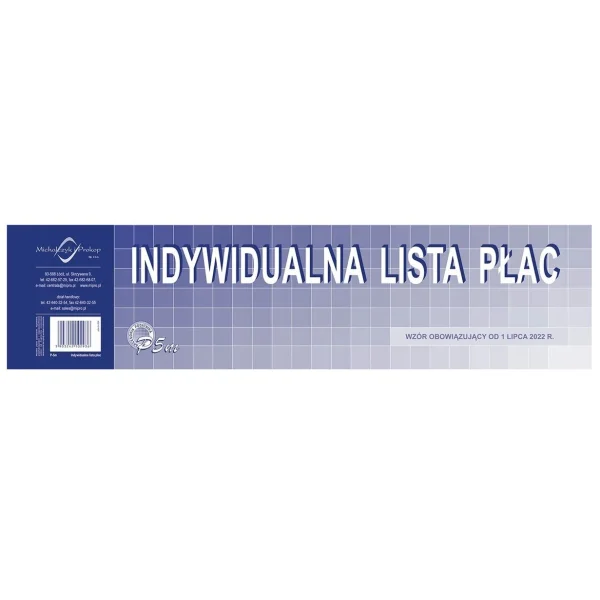 DRUK INYWIDUALNA LISTA PŁAC 1/3 A3 P-5m
