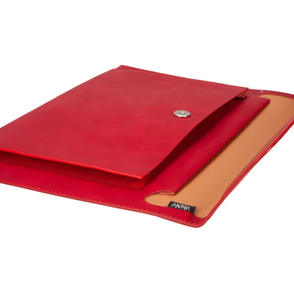 TECZKA A4 Z KIESZONKĄ NUBUK CZERWONA ANTRA