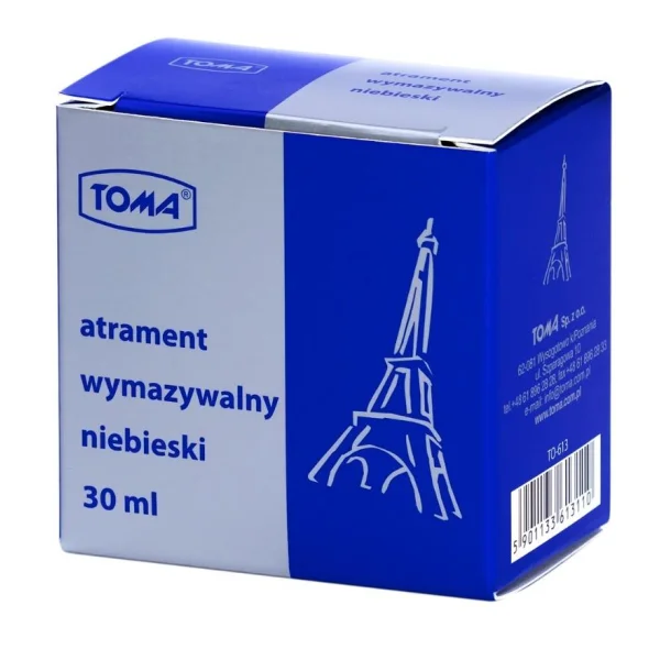 ATRAMENT WYMAZYWALNY DO PIÓR TOMA TO-613 30 ML NIEBIESKI