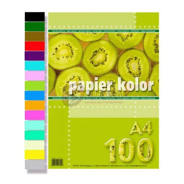 PAPIER KSERO A4/100 JASNOZIELONY KRESKA