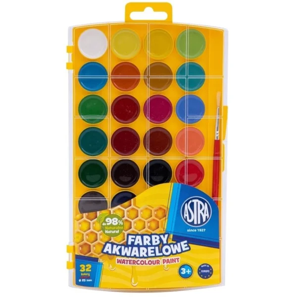 FARBY AKWARELOWE MIODOWE 32 KOL ASTRA