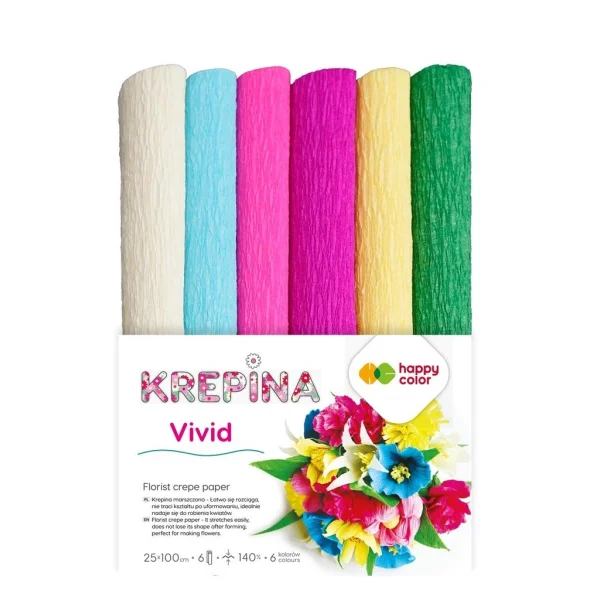 KREPINA MARSZCZONA 25X100 CM MIX VIVD HAPPY COLOR