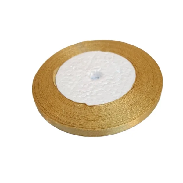 WSTĄŻKA SATYNOWA 6MM X 32M WS6-186 BREWIS CIEMNY ZŁOTY