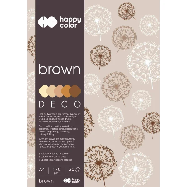 BLOK HOBBY DECO BROWN A4 20 170G HAPPY COLOR