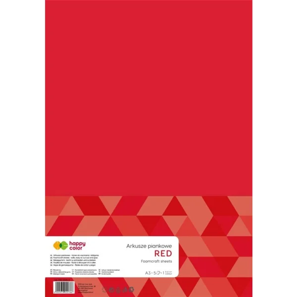 ARKUSZE PIANKOWE A3 CZERWONE 5SZT HAPPY COLOR