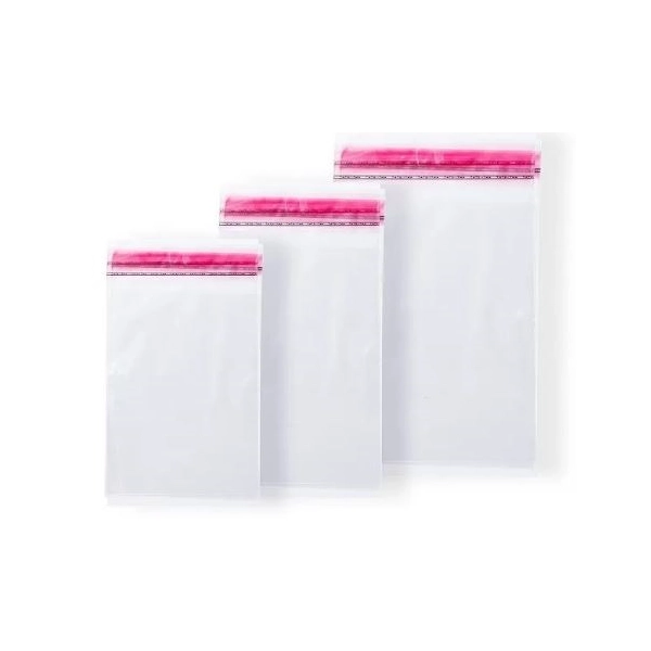 WORECZKI TOREBKI CELOFANOWE Z KLEJEM 10X15+4 CM 100SZT