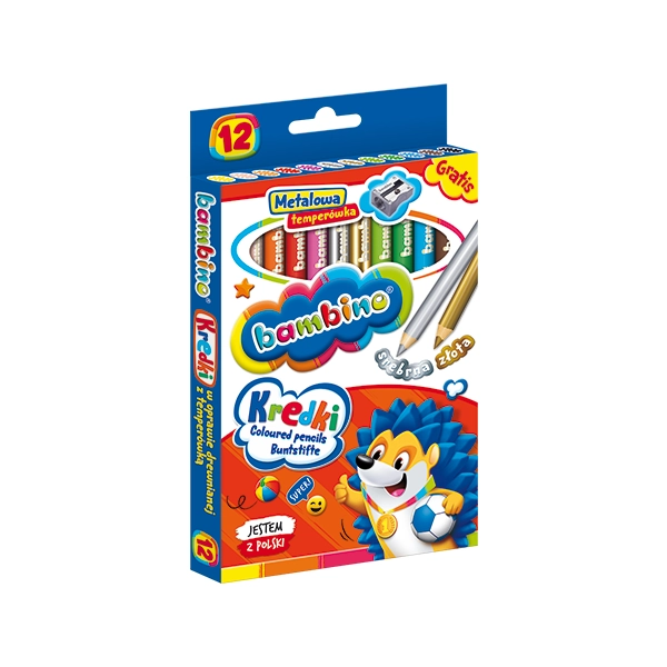 KREDKI OŁÓWKOWE JUMBO 12 TEMPERÓWKA BAMBINO