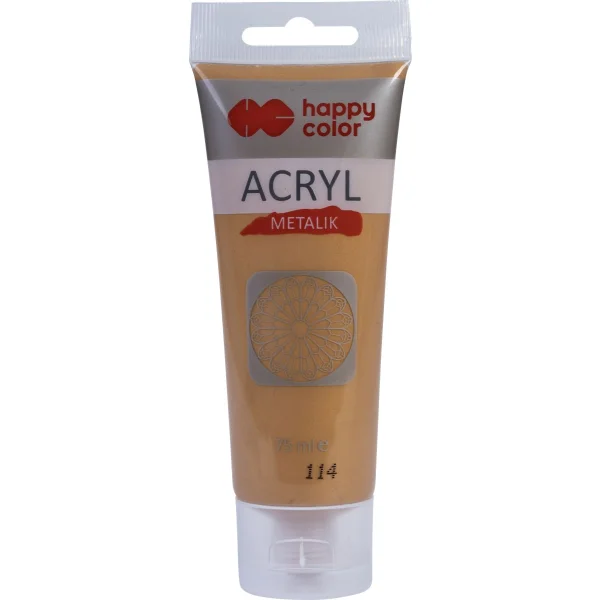 FARBA AKRYLOWA 75ML GŁĘBOKIE ZŁOTO 114 HAPPY COLOR