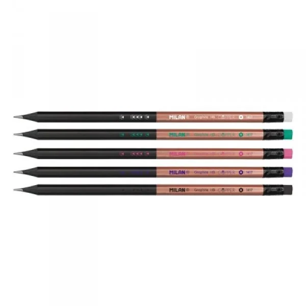OŁÓWEK GRAFITOWY HB Z GUMKĄ COPPER MILAN 8411574080855