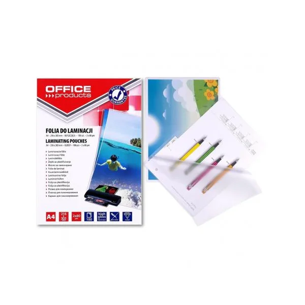 FOLIA DO LAMINOWANIA A4 100 2X80MIC OFFICE PRODUCTS