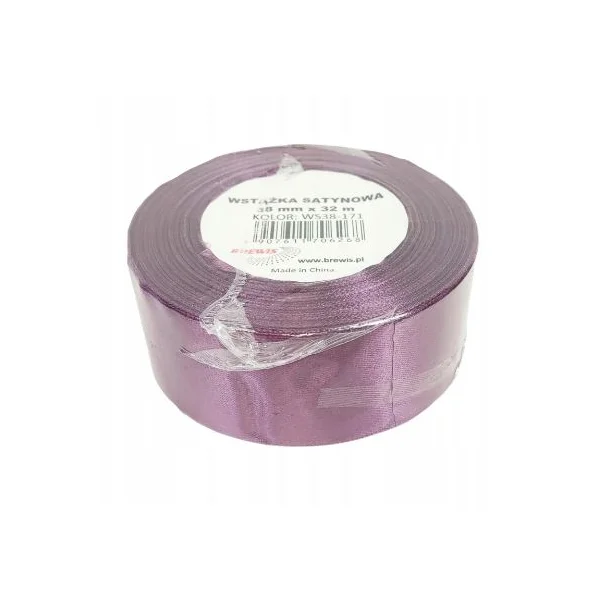 WSTĄŻKA SATYNOWA 38MM X 32M WS38-171 BREWIS ŚLIWKOWY