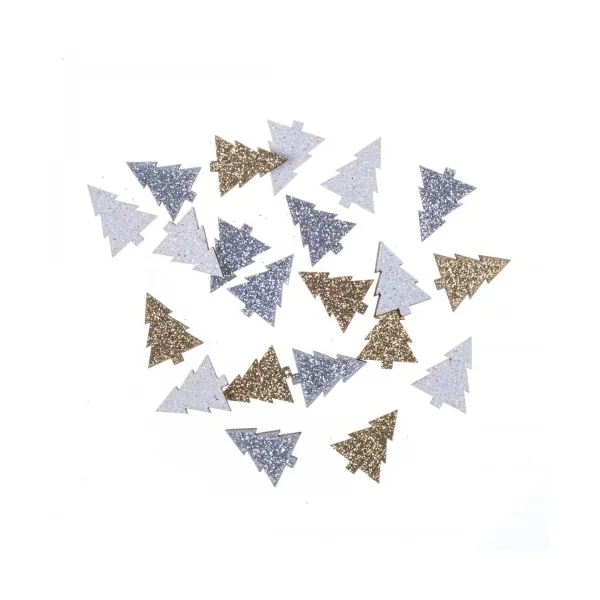 DREWNIANE CHOINKI BROKATOWE 1,5 X 2CM CM 21 SZT DPDN-146 DP CRAFT