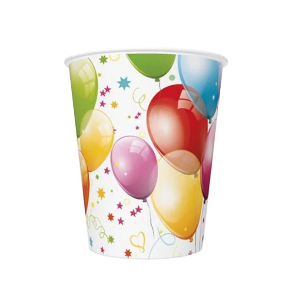 KUBECZEK PAPIEROWY DAISY BIRTHDAY BALLOONS 8SZT 250ML POL-MAK