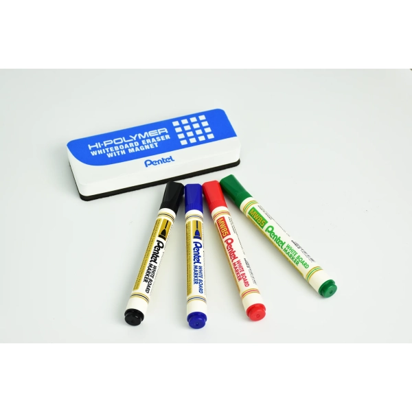 MARKERY SUCHOŚCIERALNE X 4 SZT. MW-85 ABCD Z GĄBKA PENTEL