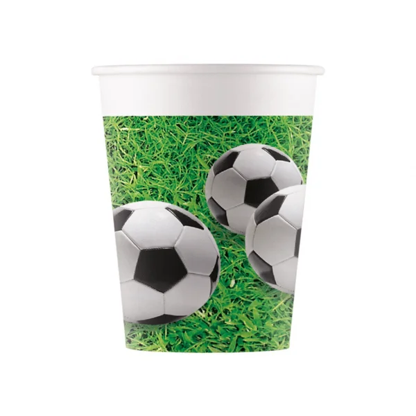 KUBECZKI PAPIEROWE FOOTBALL PARTY 200ML 8 SZTUK