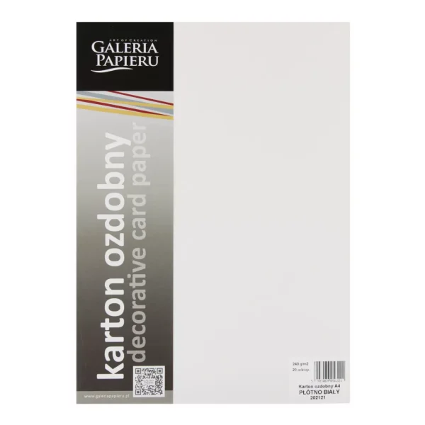 KARTON OZDOBNY PŁÓTNO BIAŁY 20SZT GALERIA PAPIERU