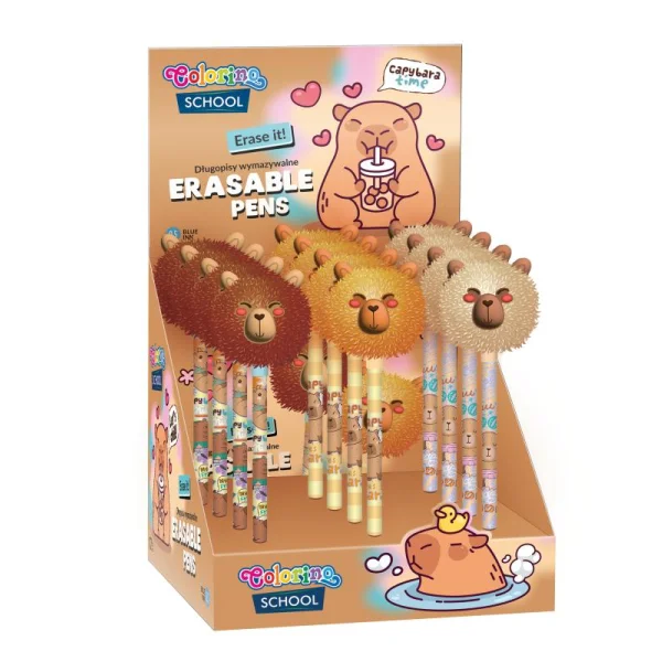 DŁUGOPIS WYMAZYWALNY POMPOM CAPYBARA COLORINO