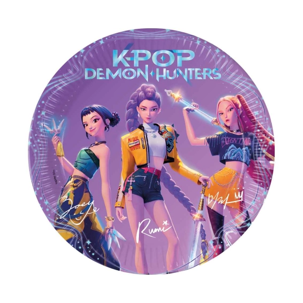 TALERZYKI PAPIEROWE K-POP DEMON HUNTERS 23CM 8SZT PROCOS