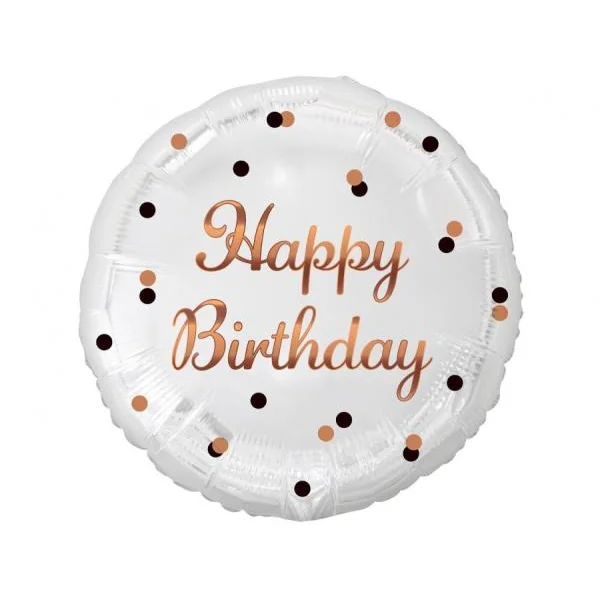 BALON FOLIOWY B&C HAPPY BIRTHDAY BIAŁY 18" GODAN