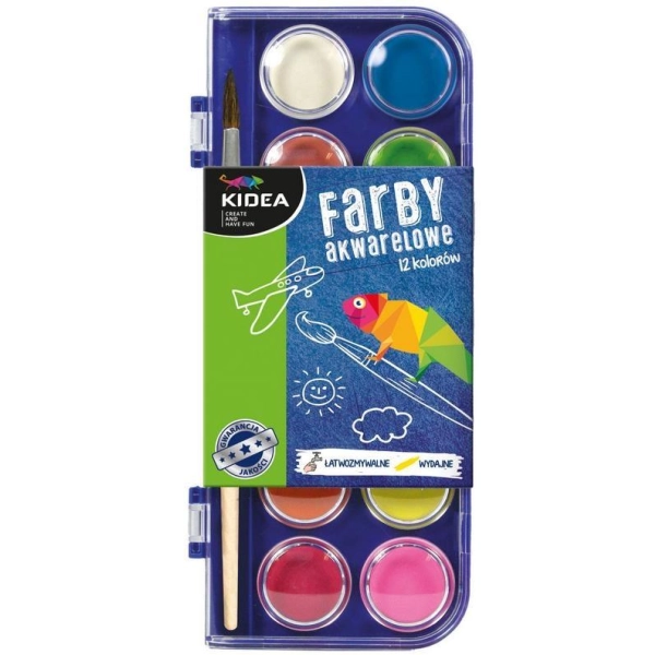 FARBY AKWARELOWE 12 KIDEA