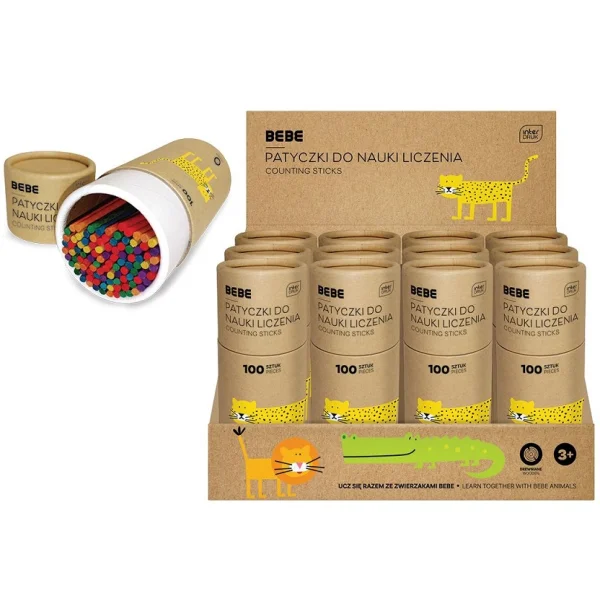 PATYCZKI DREWNIANE DO NAUKI LICZENIA 100 BB KIDS INTERDRUK