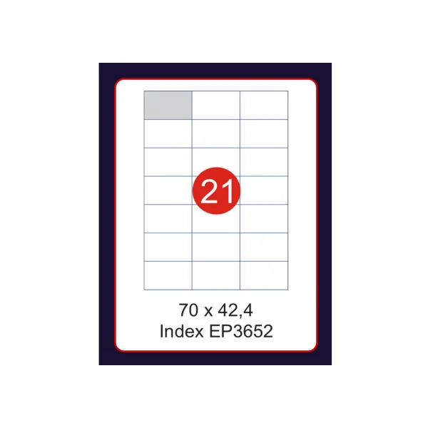 ETYKIETY SAMOPRZYLEPNE A4 100 SZT 70X42,4 LABELS EP 3652