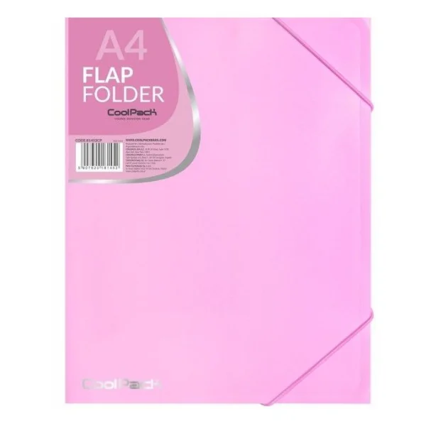 TECZKA A4 Z GUMKĄ PP COOLPACK PASTEL RÓŻOWA