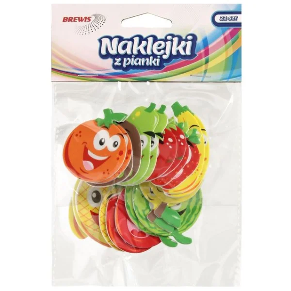 NAKLEJKI Z PIANKI PVC47 OWOCOWE BUŹKI BREWIS