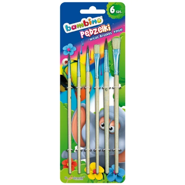 ZESTAW PĘDZELKÓW 6SZT BAMBINO