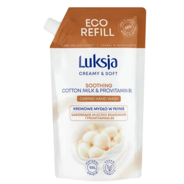 LUKSJA MYDŁO 400 ML ZAPAS COTTON MILK & PROVITAMIN B5