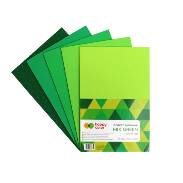 ARKUSZE PIANKOWE GREEN MIX 5 SZT HAPPY COLOR