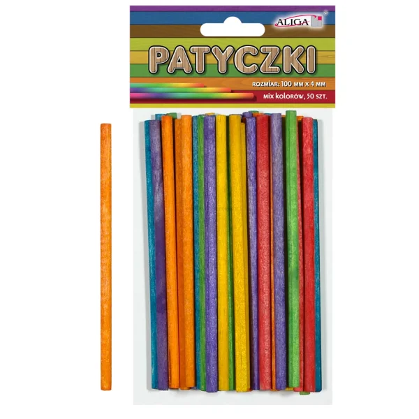 PATYCZKI DREWNIANE KOLOROWE 4MM PK-0135 ALIGA